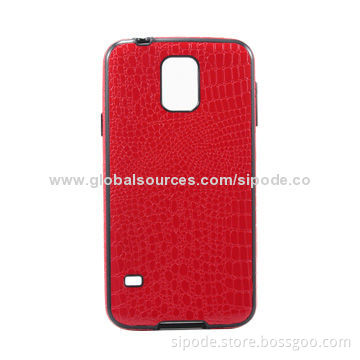 Leather Sticking Soft Case for Samsung Galaxy S5